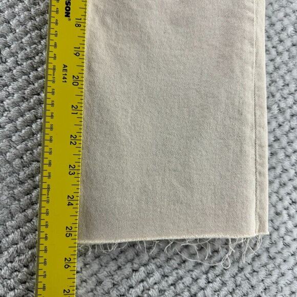 Zara Jeans Women 4 Cream Light Wash High Rise Straight Leg Cropped Denim Stretch - Picture 12 of 15